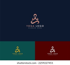 	
conjunto del concepto de logotipo de yoga. Estilo lineal. Símbolo Mínimo de Yoga de Meditación. Logotipo Health Spa Meditation Harmony Zen. Plantilla de diseño de signo gráfico creativo. icono de Lotus pose