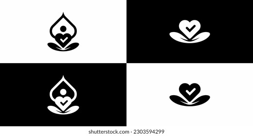 set of yoga, logo designs, simple, easy to use. vector EPS 10.