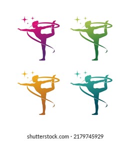 Set of Yoga Logo Template design