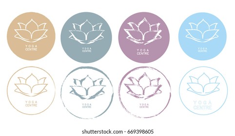 Set of yoga logos