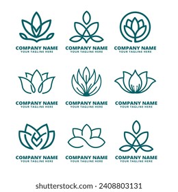 conjunto de ilustraciones vectoriales de yoga lotus	