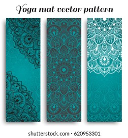 Set of yoga mat vector pattern