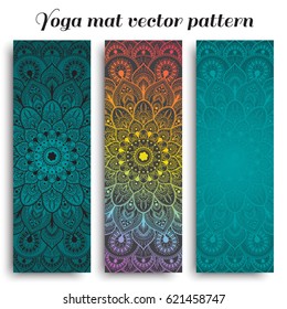 Set of yoga mat vector pattern