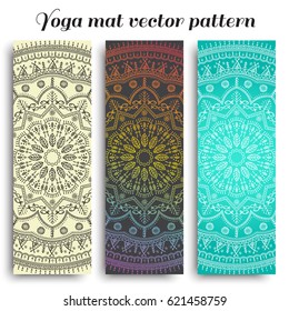 Set of yoga mat vector pattern