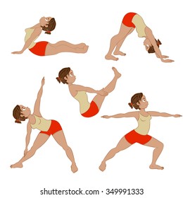 Set of yoga poses