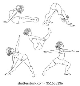 Set of yoga poses
