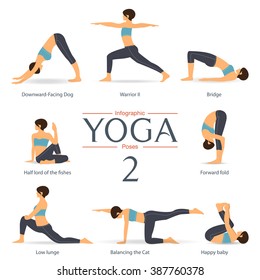 Set 8 Yoga Poses Asana Posture Stock Vector (Royalty Free) 1926105878