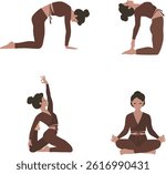 Set of yoga poses vector clipart