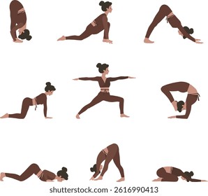 Set of yoga poses vector clipart