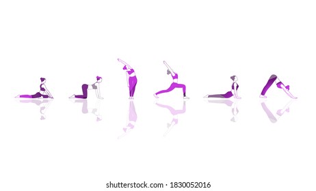 Set of yoga positions, Beautiful shape with Yoga,yoga vector