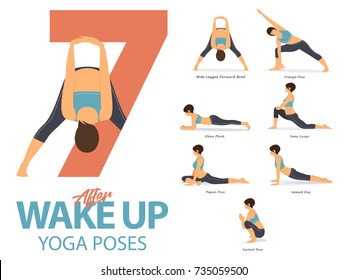 Set Yoga Postures Female Figures Infographic Stock Vector (Royalty Free ...