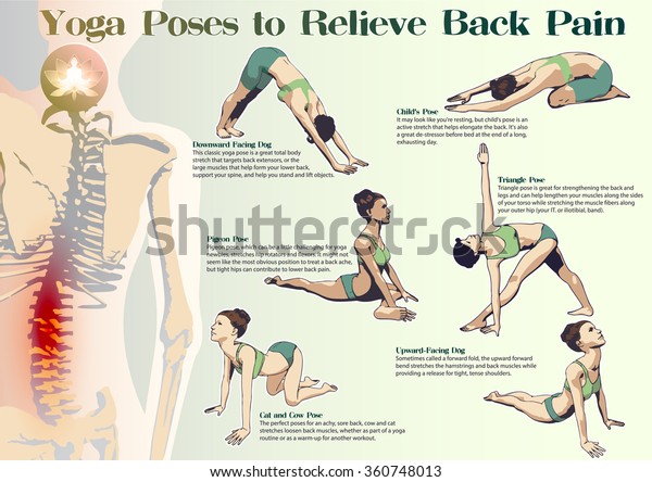 Immagine Vettoriale Stock A Tema Una Serie Di Posizioni Yoga Figure Royalty Free