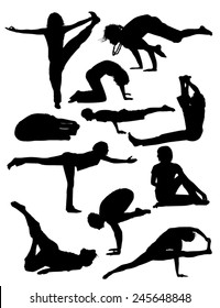 Set of Yoga Silhouettes