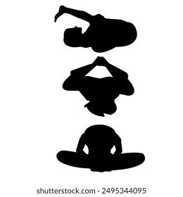 a set of yoga silhouettes. isolated on white background. graphic vector illustration.