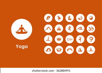 Set of yoga simple icons