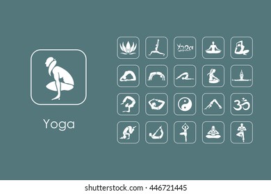 Set of yoga simple icons