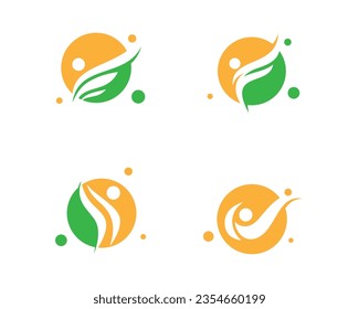 Set of yoga sport logo vector design template