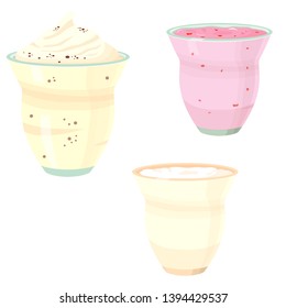 
set of yogurts vector illustration