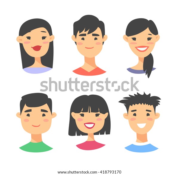 Cartoon image of asian male