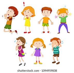 A Set of Young Children Expression illustration