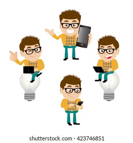 Set of young man