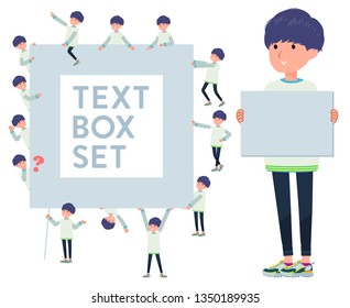 A set of young man with a message board.Since each is divided, you can move it freely.It's vector art so it's easy to edit.