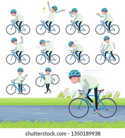 A set of young man on a road bike.There is an action that is enjoying.It's vector art so it's easy to edit.
