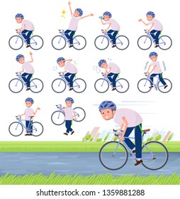 A set of young man on a road bike.There is an action that is enjoying.It's vector art so it's easy to edit.
