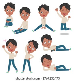 A set of young men with who express various emotions.It's vector art so it's easy to edit.
