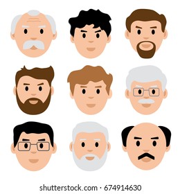 old man cartoon face with beard