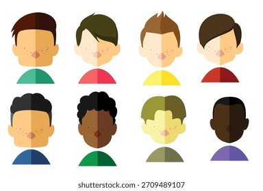 Conjunto de Ilustración vectorial de acné juvenil