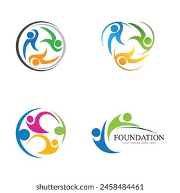 set of youth foundation logo creative people education logo concept