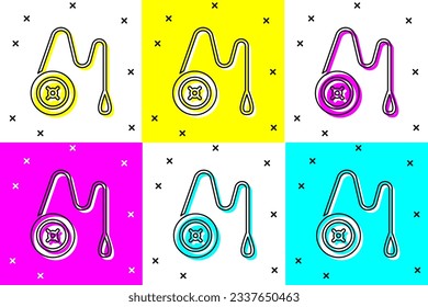 Set Yoyo toy icon isolated on color background.  Vector