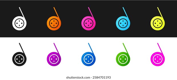 Set Yoyo toy icon isolated on black and white background.  Vector