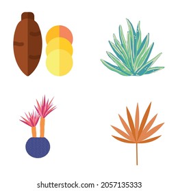 set of  Yucca vector, line isolated or logo isolated sign symbol icon, outline and stroke style Collection of high-quality vector illustration,