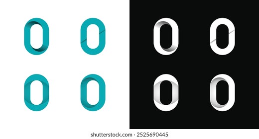 Set of zero number logo design templates, modern concept. Premium Vector