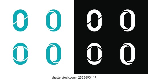 Set of zero number logo design templates, modern concept. Premium Vector