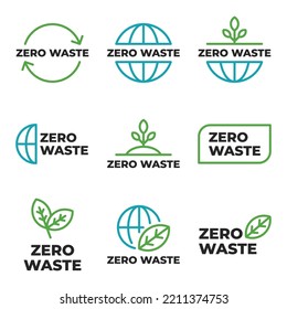 Set of zero waste eco friendly icon