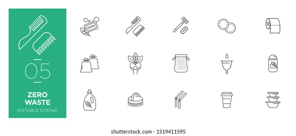 Set of Zero waste line icons - Modern icons	