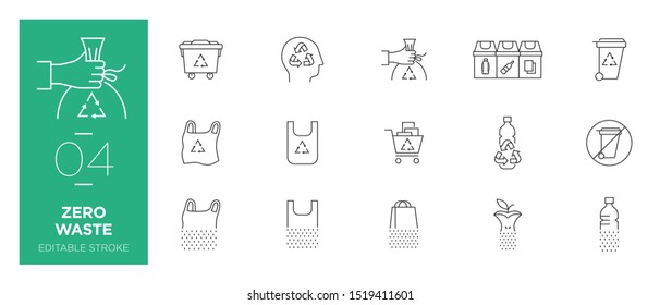 Set of Zero waste line icons - Modern icons	