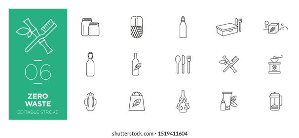 Set of Zero waste line icons - Modern icons	