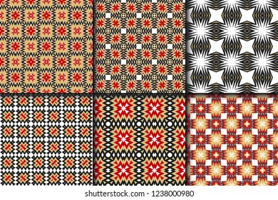 Set of Zigzag Seamless Pattern, Vector Illustration. For Interior Design, Printing, Wallpaper, Decor, Fabric, Invitation