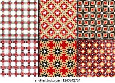 Set of Zigzag Seamless Pattern, Vector Illustration. For Interior Design, Printing, Wallpaper, Decor, Fabric, Invitation