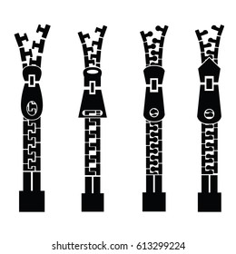 Set of zippers icon