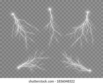 Conjunto de cremalleras, tormentas torrenciales y relámpagos. Símbolo de fuerza natural o magia, abstracto, electricidad y explosión.