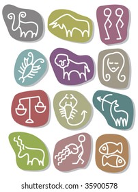 Set of zodiac horoscope signs in vector