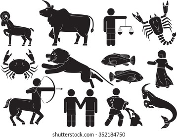 Set of zodiac sign - Illustration