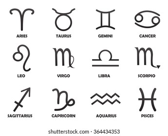 Set of zodiac signs 