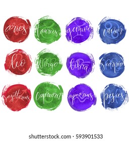 Set of zodiac signs