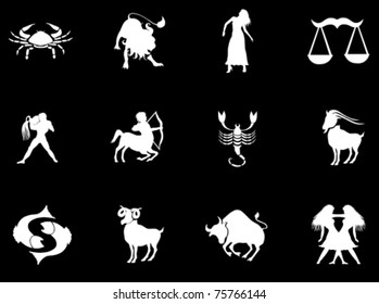 Set of zodiac signs